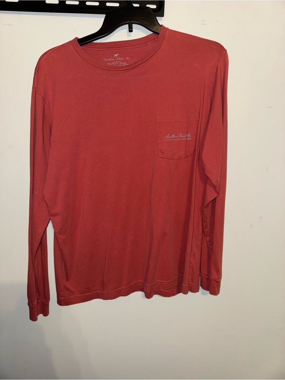 Long Sleeve Pocket Tee in Rust for Men